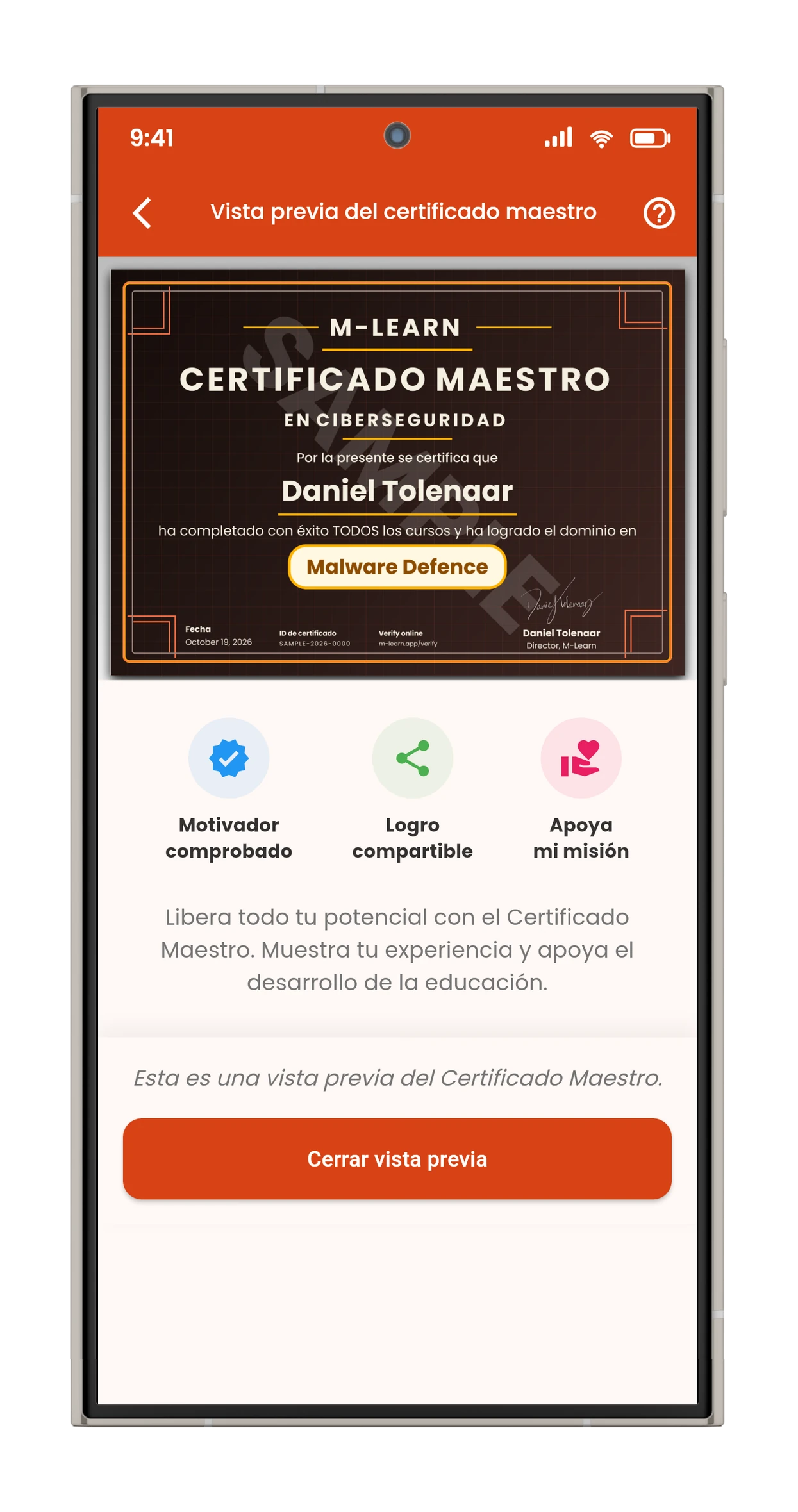 Certificado Maestro