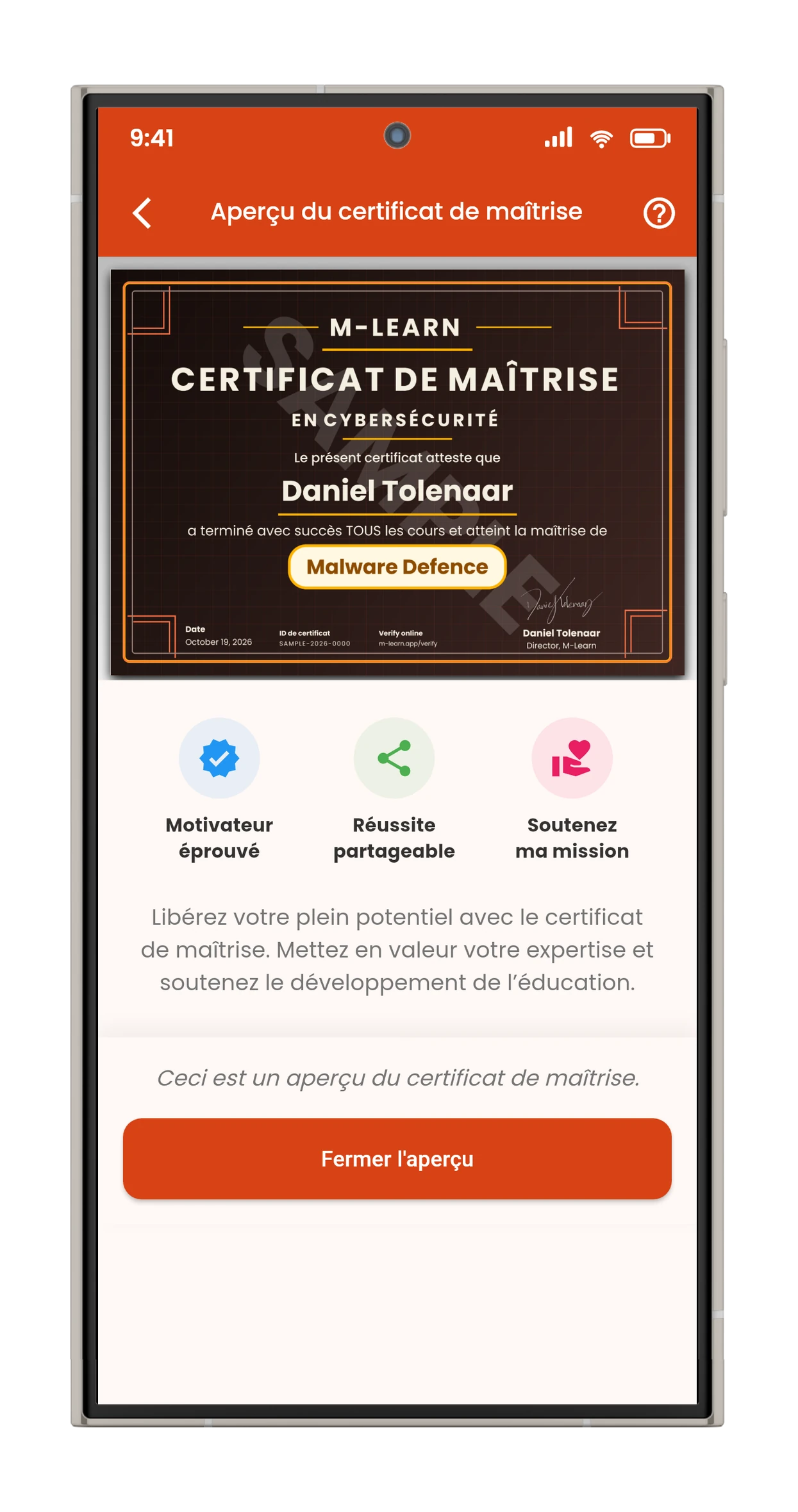 Certificat de maîtrise