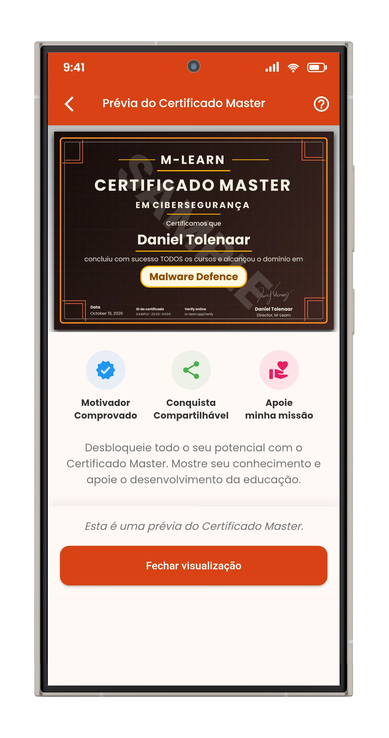 Certificado Master