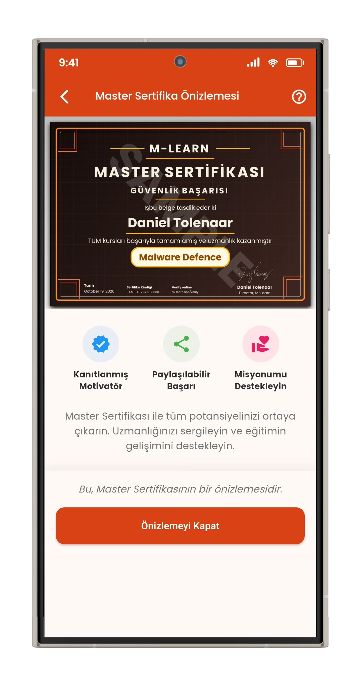 Master Sertifikası